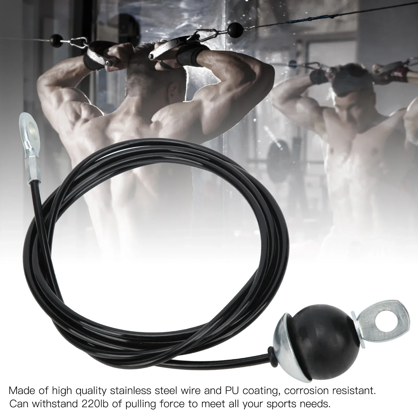 2/2.5 الصالة الرياضية سلك حبل اللياقة البدنية كابل بكرة آلة نظام الثقيلة الصلب حبل للمنزل GymPulldown رفع تحميل تجريب #2