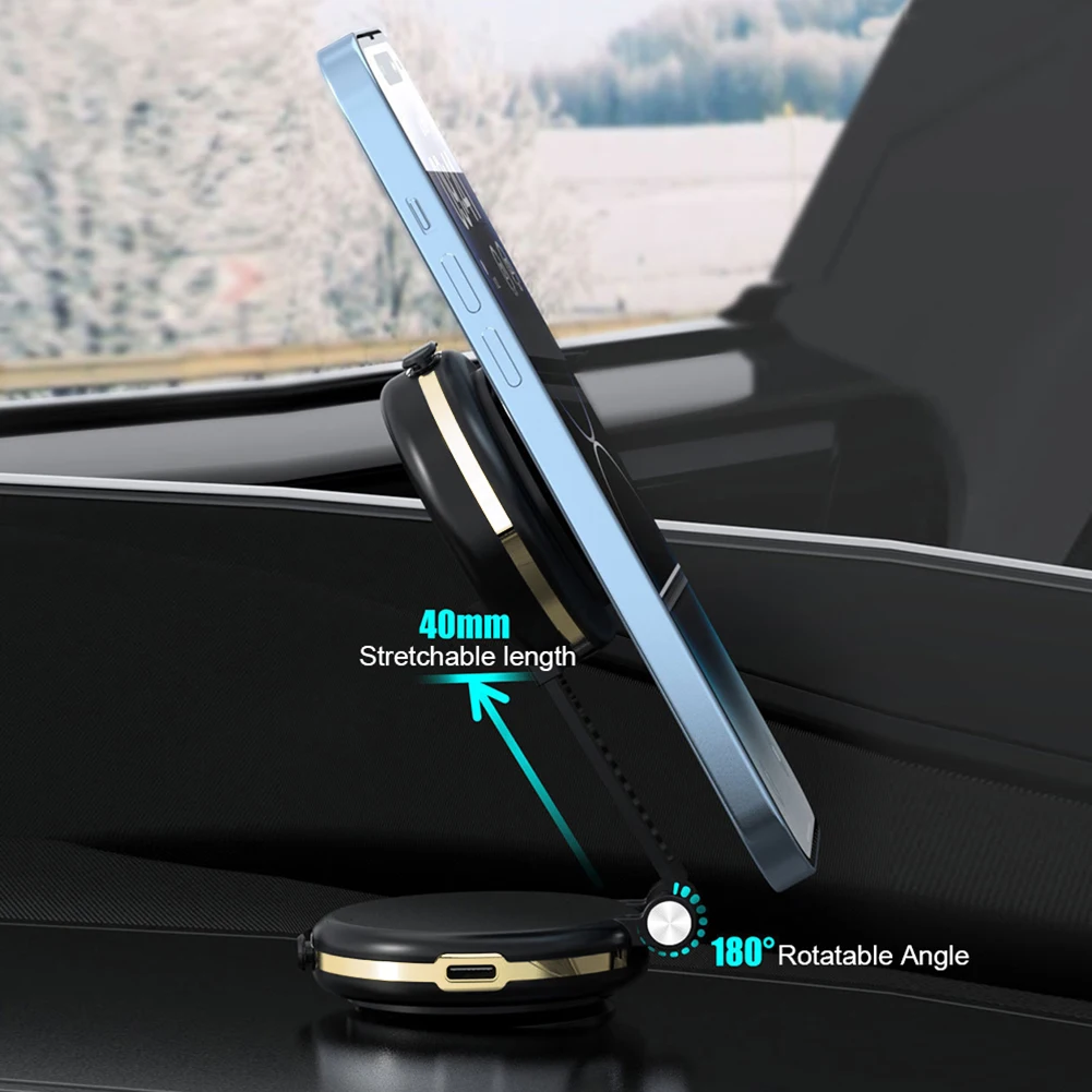 مزدوج فراغ مصاصة سيارة حامل هاتف عالمي حامل طوي الهاتف العالمي نفس الشاشة تصاعد قوس ل Magsafe آيفون