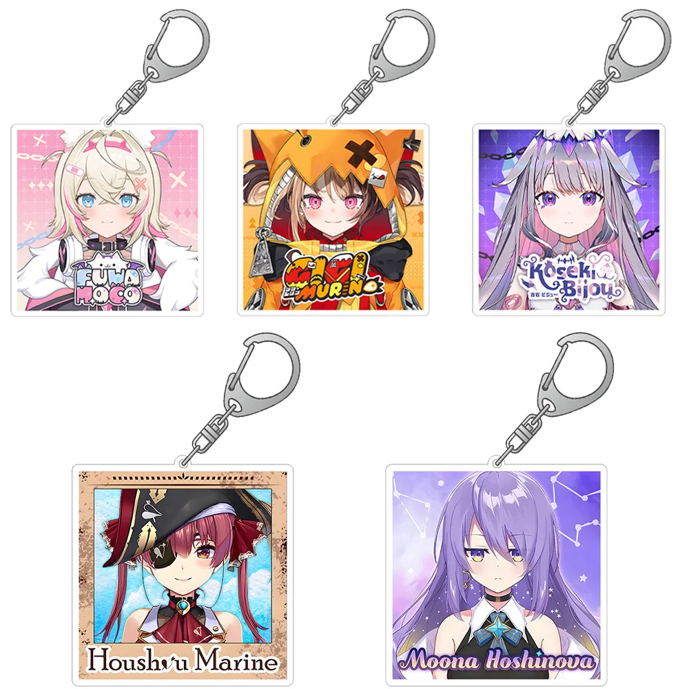 GuoXiao Luo VTuber HOLOLIVE Official character profile square cute Acrylic keychain anime peripheral Bag pendant Boys girls gift