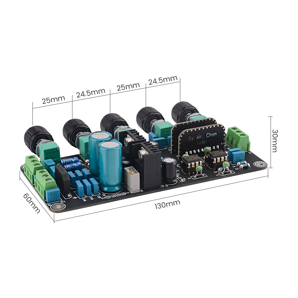 Imagem -04 - Aiyima Placa de Tom Pré-amplificador Upc4570c op Amp Estéreo Pré-amplificador Controle de Volume Super Opa2604 Ad827jn com Lm317 Mais Lm337