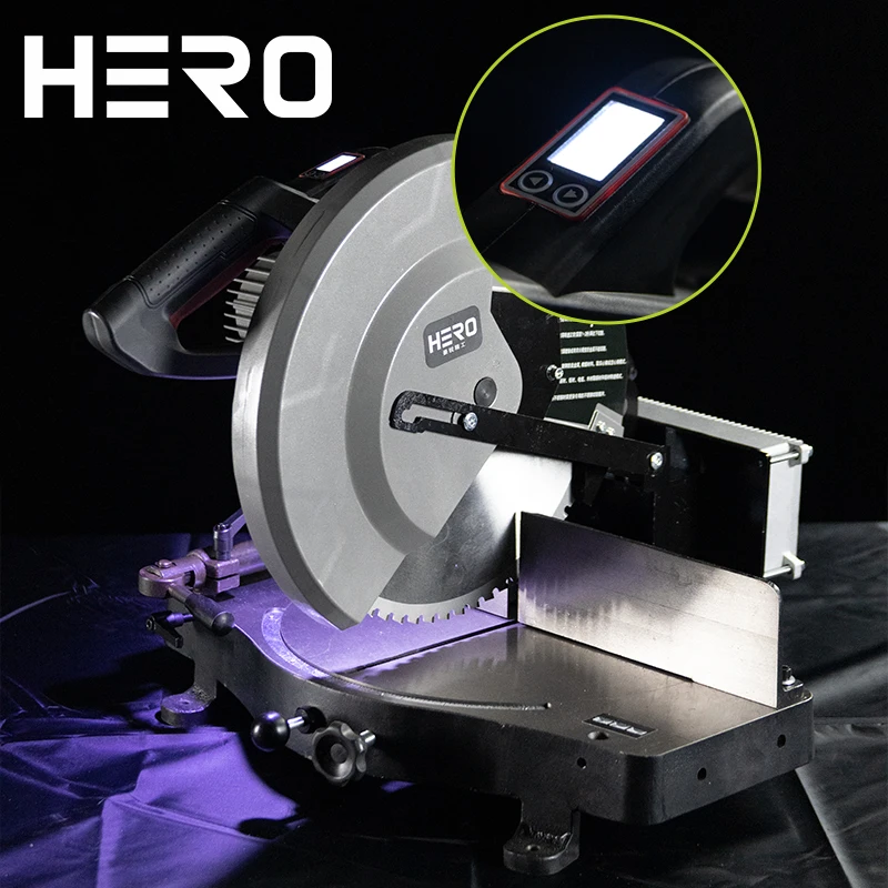 HERO Adjustable Rpm Dry Cut Off Saw Brushless Chop Cold Metal Saw Cutting Circular Miter Saw Machine