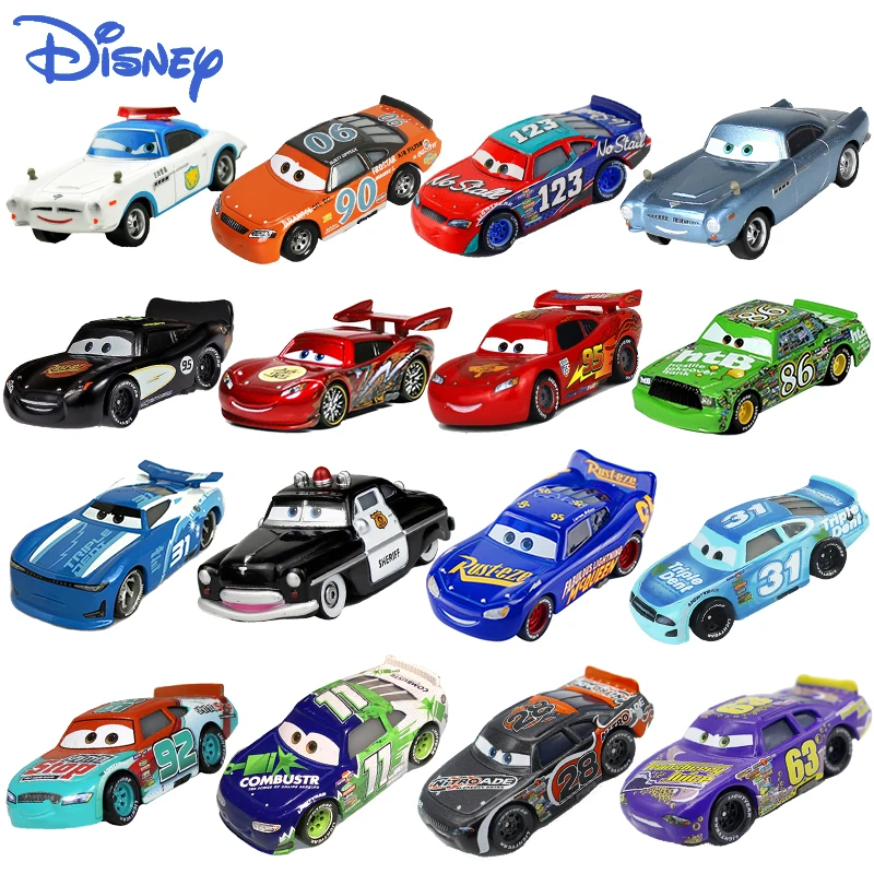 Disney Pixar Cars 2 3 Toy Piston Cup Racer Lightning McQueen  Jackson Storm Alloy Metal Model Number Car 1:55 Boy Children Gift