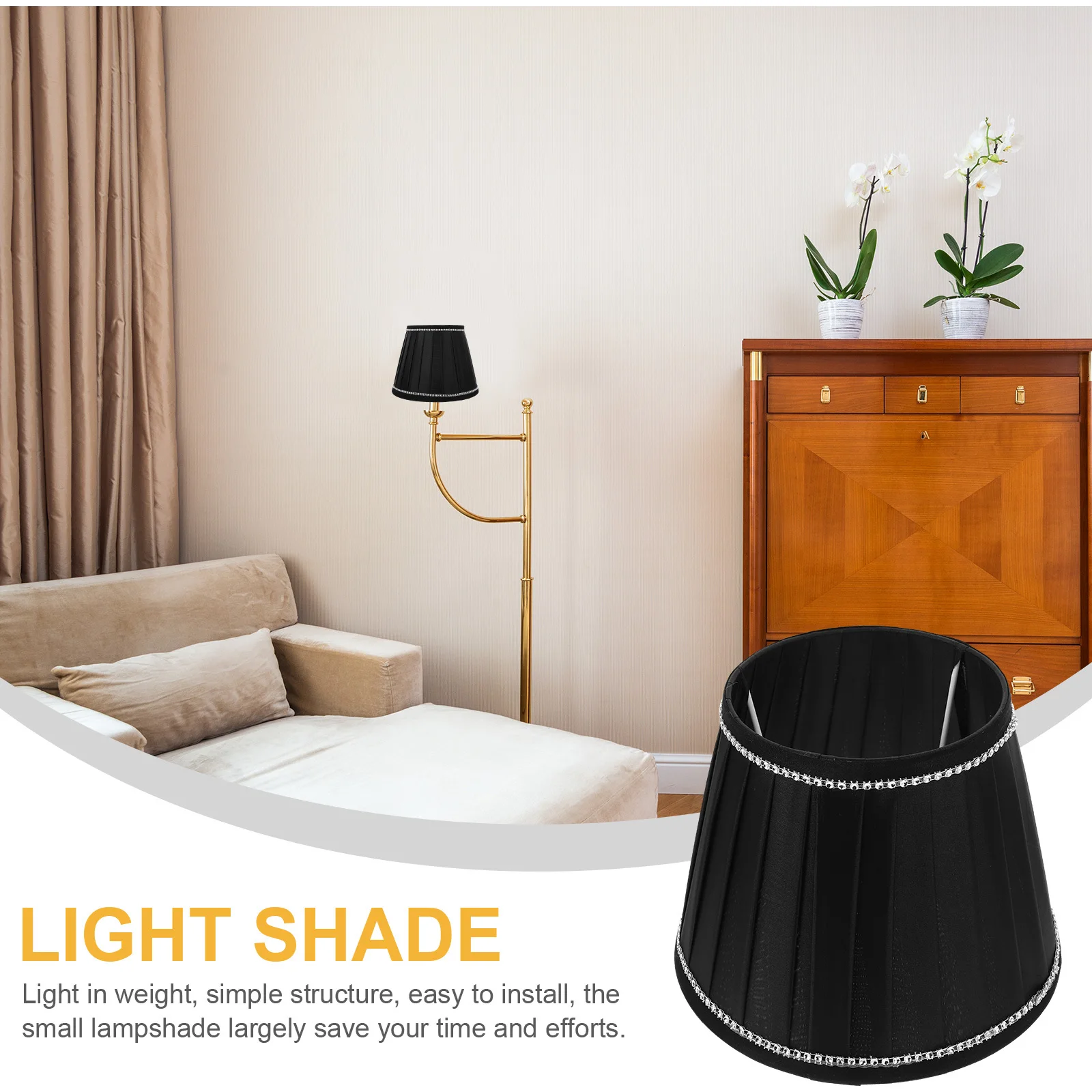 

Премиальный плиссированный абажур E27 из ткани для настольной лампы, для кабинета, гостиной, комфортное теплое освещение, абажуры для светильников