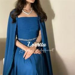 Vintage Evening Gown Customized Sleeve Strapless Ball Gown Beaded Floor Length Backless Simple Party Dress Arabian Dubai Shine