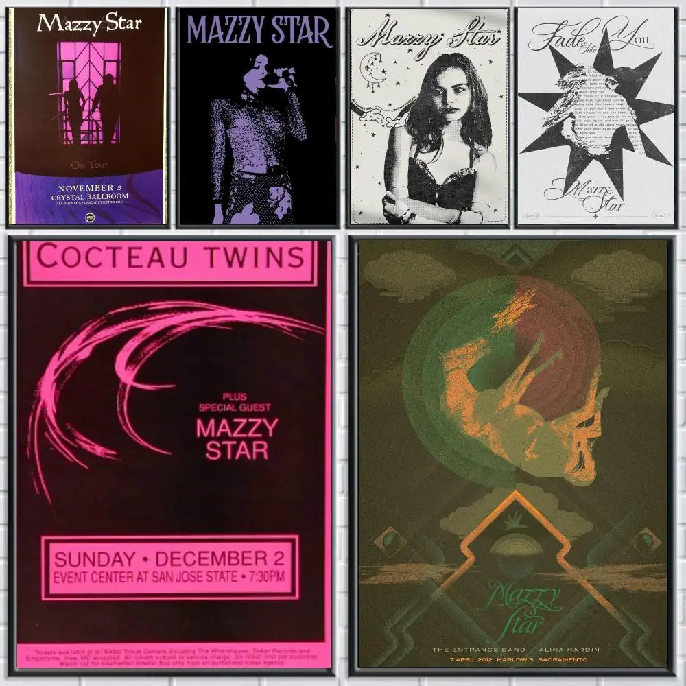 band M-Mazzy Star-R Poster Peel and Stick Wall Art for Cafe Office Bar and Home Decoration