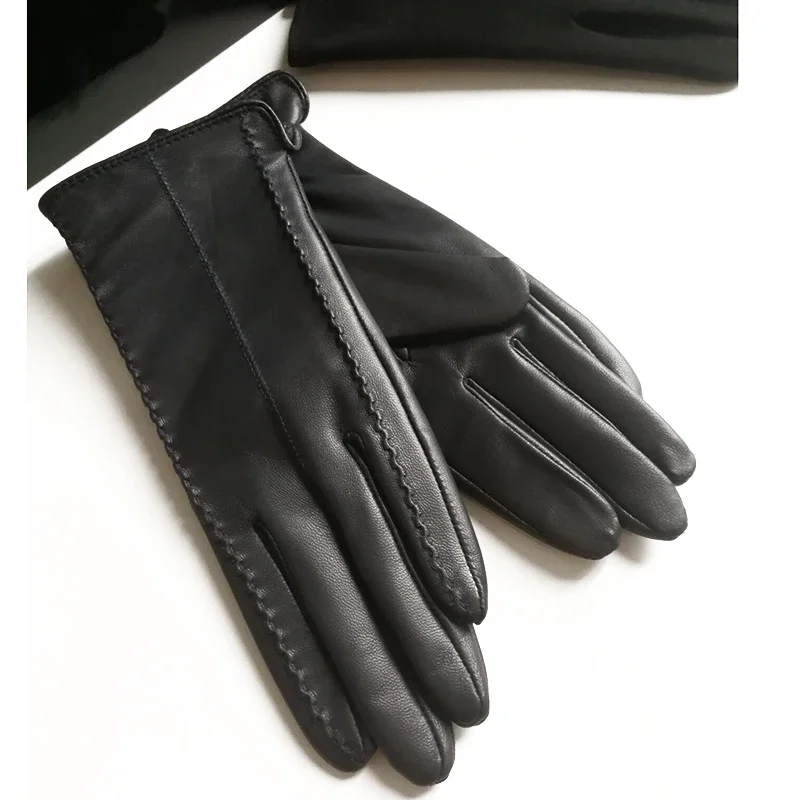 

2024 Half Palm Glove Driving Fashion Genuine Real Goat Leather Gloves Women Elegant Fashion Mittens Real Leather G596