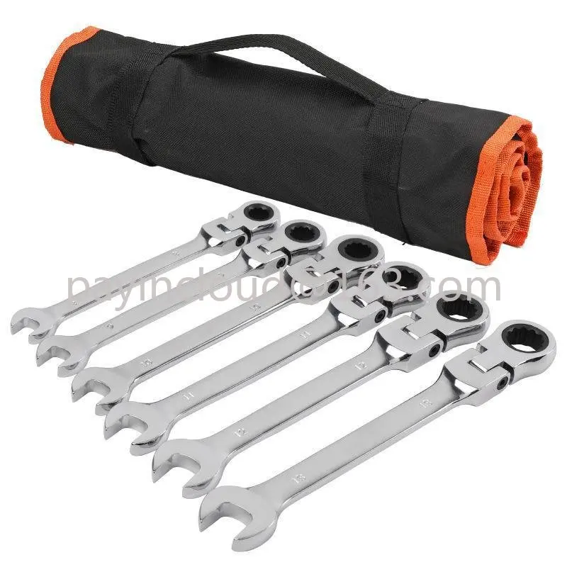 17-Piece Ratchet Wrench Offset Spanner Automatic Wrench Thorn Wheel Jing Wheel 6-24mm Fast Wrench Tool Set