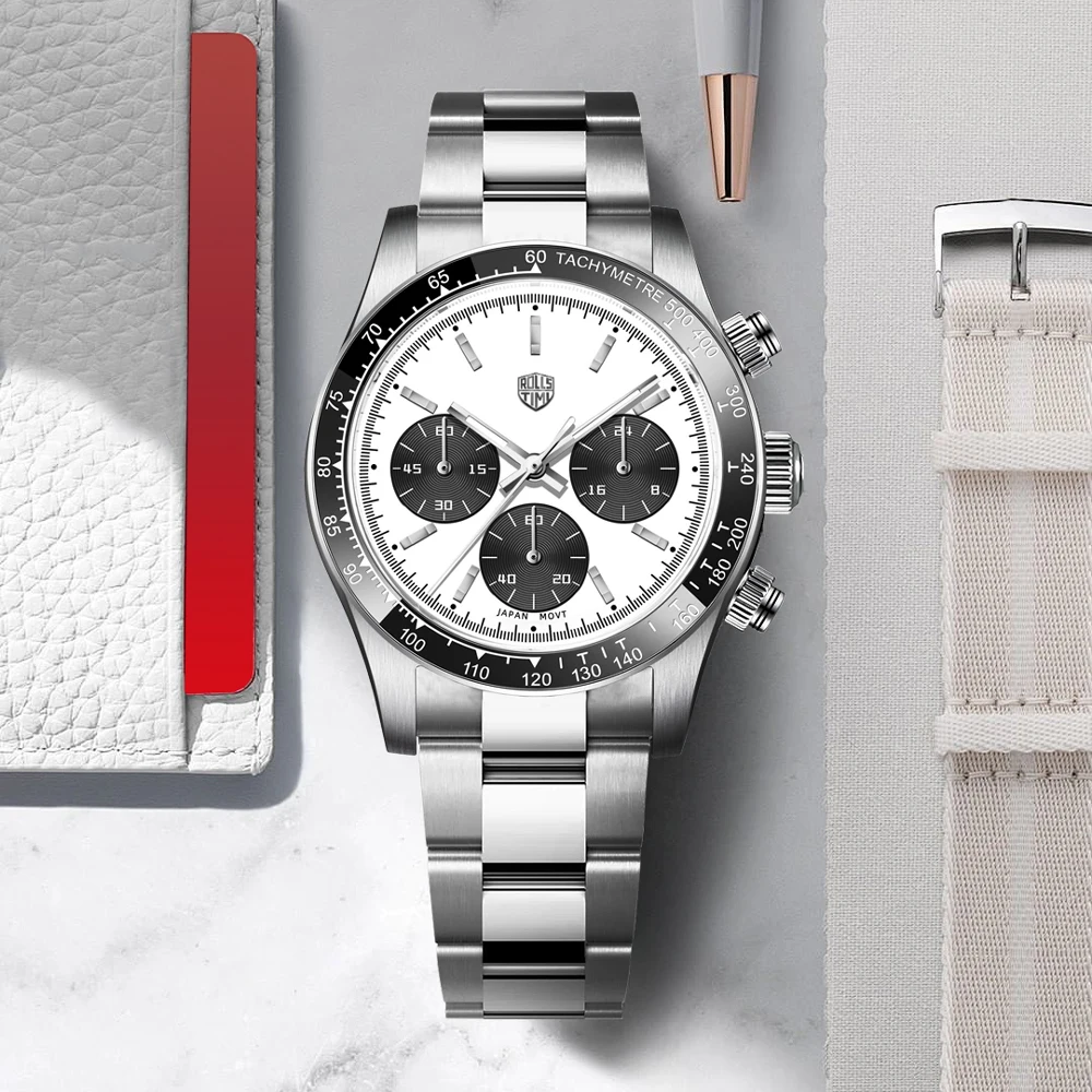 

2025 New RollsTimi Men's Watches Quartz Wristwatches Top Luxury Speed Chronograph Watch For Men AR Sapphire Luminous Waterproof