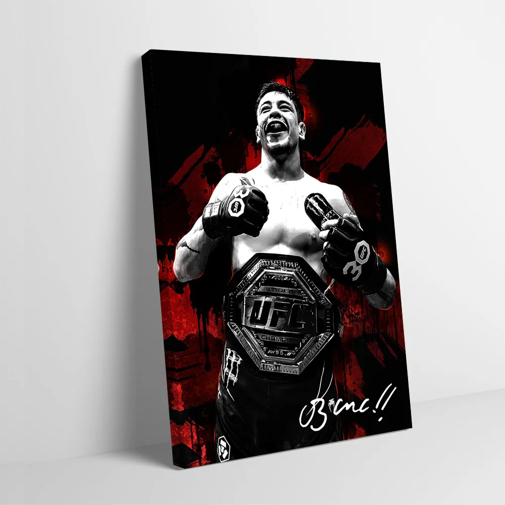 Affiche imprimée avec ceinture de champion de boxe Brandon Moreno, images personnalisées, art mural, peinture sur toile, cadeau pour la décoration de la maison, Wand Deko