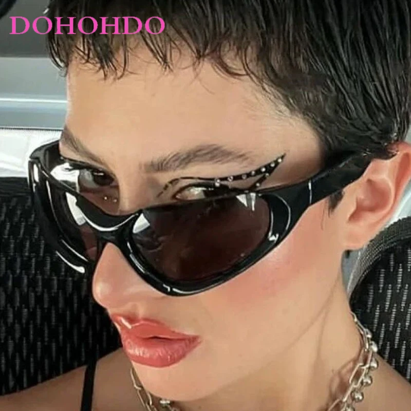 

Fashion Luxury Brand Designer Steampunk Y2K Women's Sunglasses Trend Men Sunglass Outdoor Sports Windproof Goggles UV400 Lentes