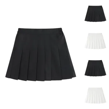Children Summer Skirts Girls Mini Skirts Vintage Pleated Skirt Korean Tennis Skirts Short Student Uniform Skirts White Black