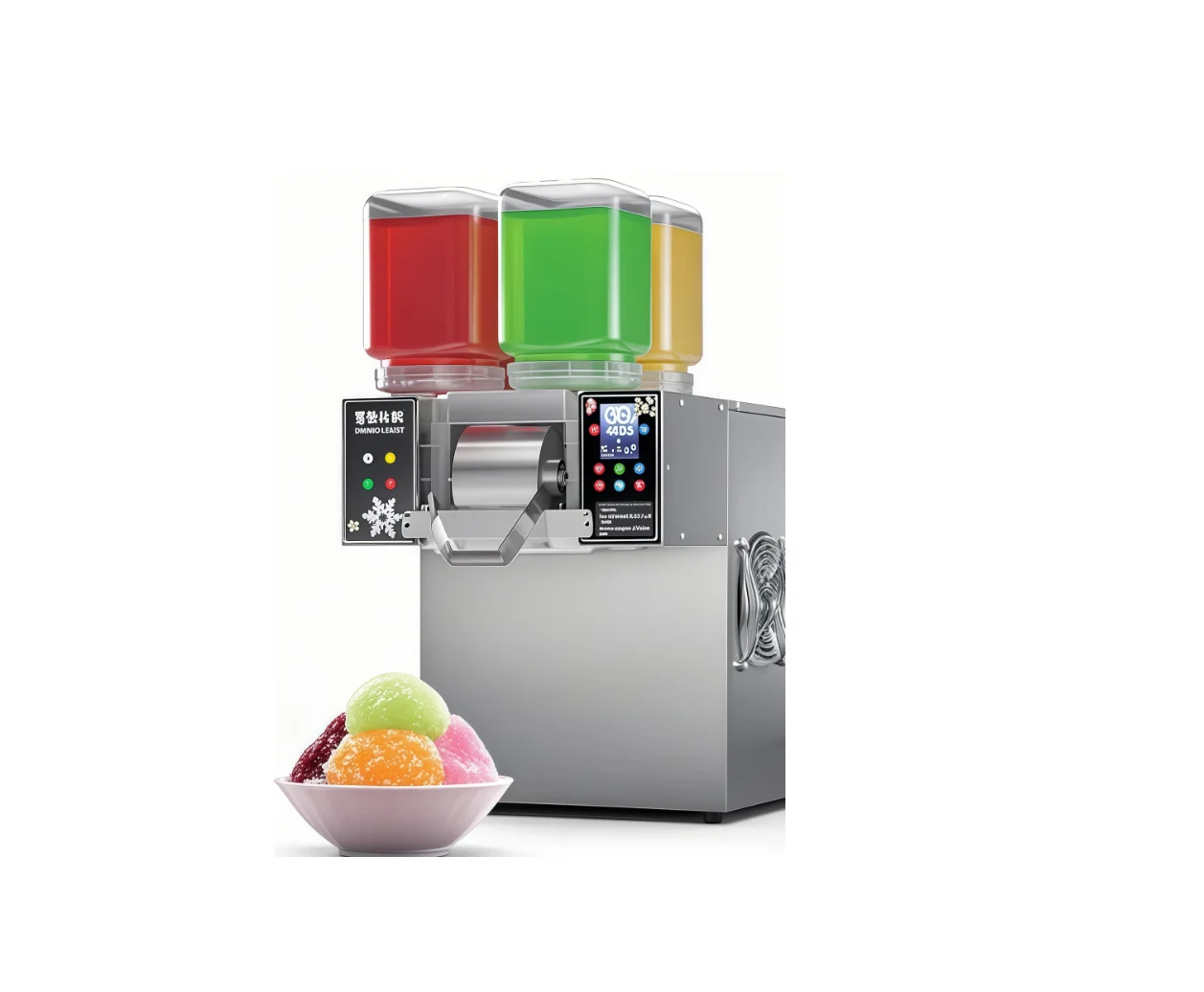 شاشة تعمل باللمس التجارية 120L صانع الثلج للحليب والآيس كريم صانع الثلج ندفة الثلج