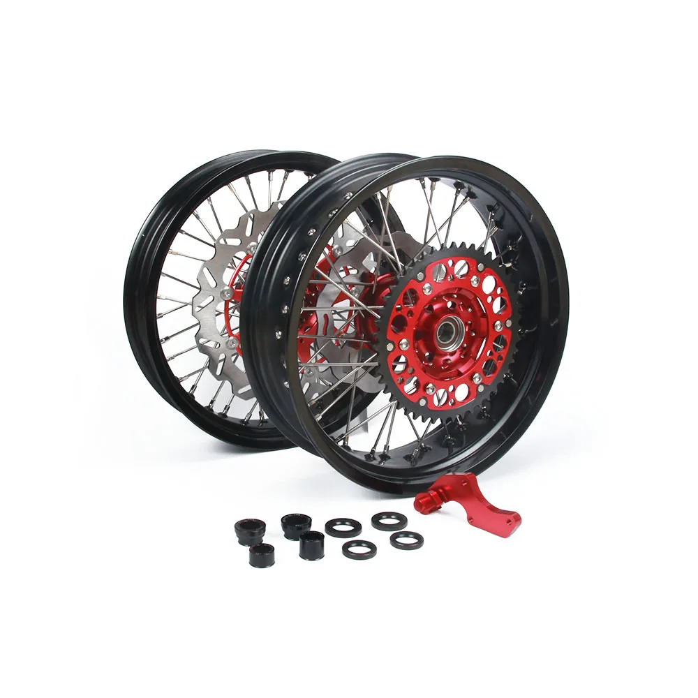 

JFG CR125 CR250 CRF250R CRF450R CRF250X 7075 Aluminum Spoked Front Rear Set Wheels Set for HONDA