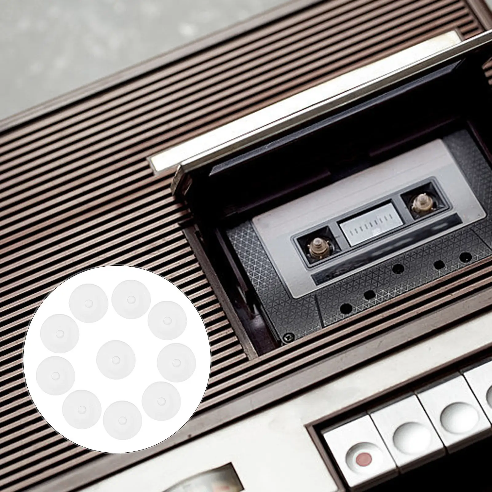 

10Pcs Cassette Player Pulley Wheel Replacement Plastic Belt Drive for Recording Device Audio Player V-Groove Design Long Service