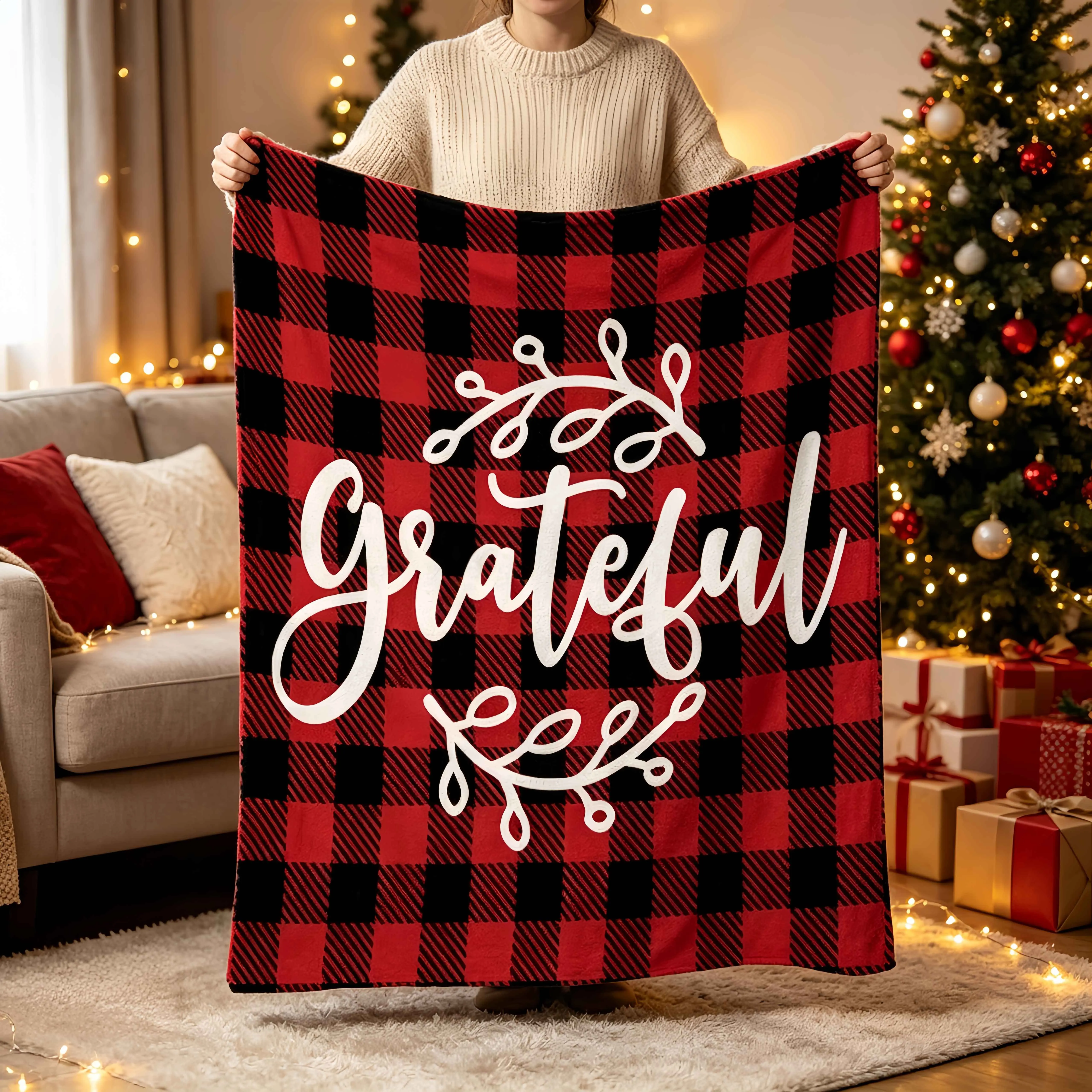 Personalized Christmas Customized Throws Blanket Customizable Name Throws Blanket Home Bed Sofa Blanket Perfect Festival Gift