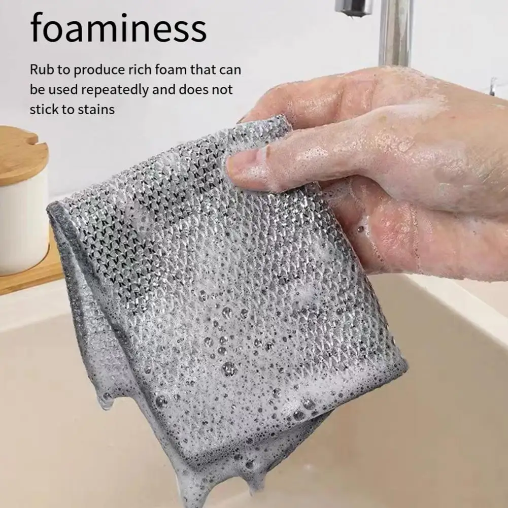 

Multi-function Dish Cloth Set of 20 Non-scratch Metal Wire Dishwashing Rags for Kitchen Reusable Scrubbing Pads for Wet Dry Home