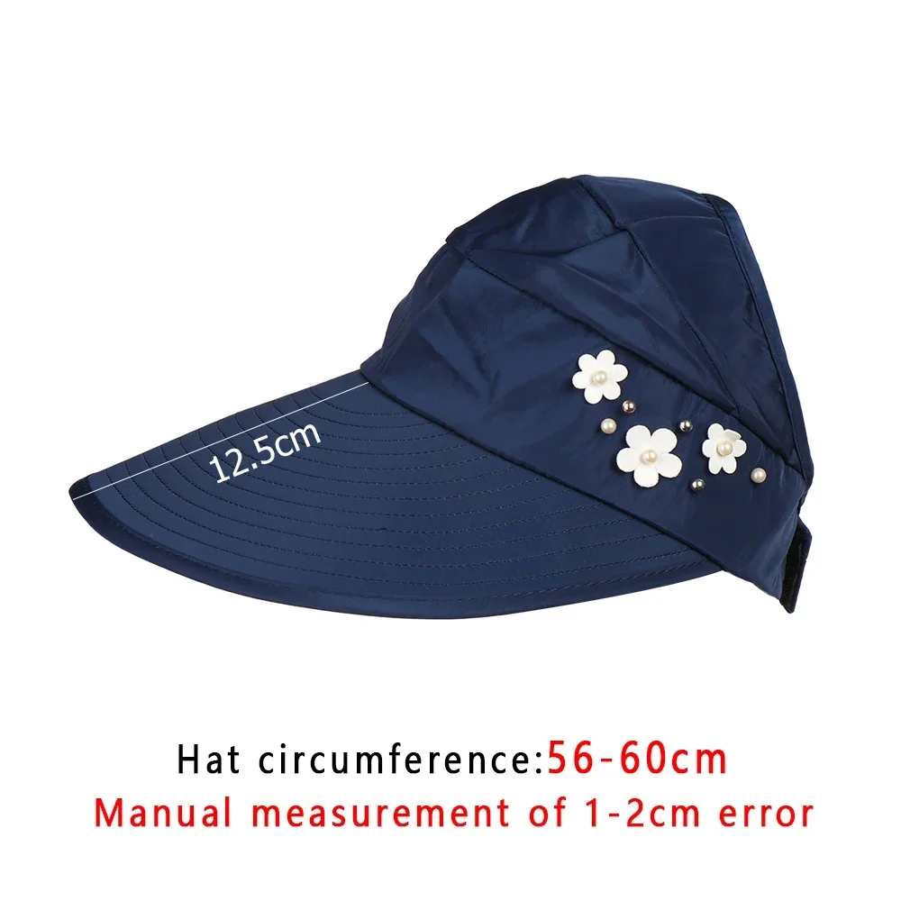Fashion Womens Ladies Summer Vacation Wide Brim Foldable Sun Hat Anti-UV Beach Visor Caps Cycling Empty Top Hats 골프 모자 여름모자