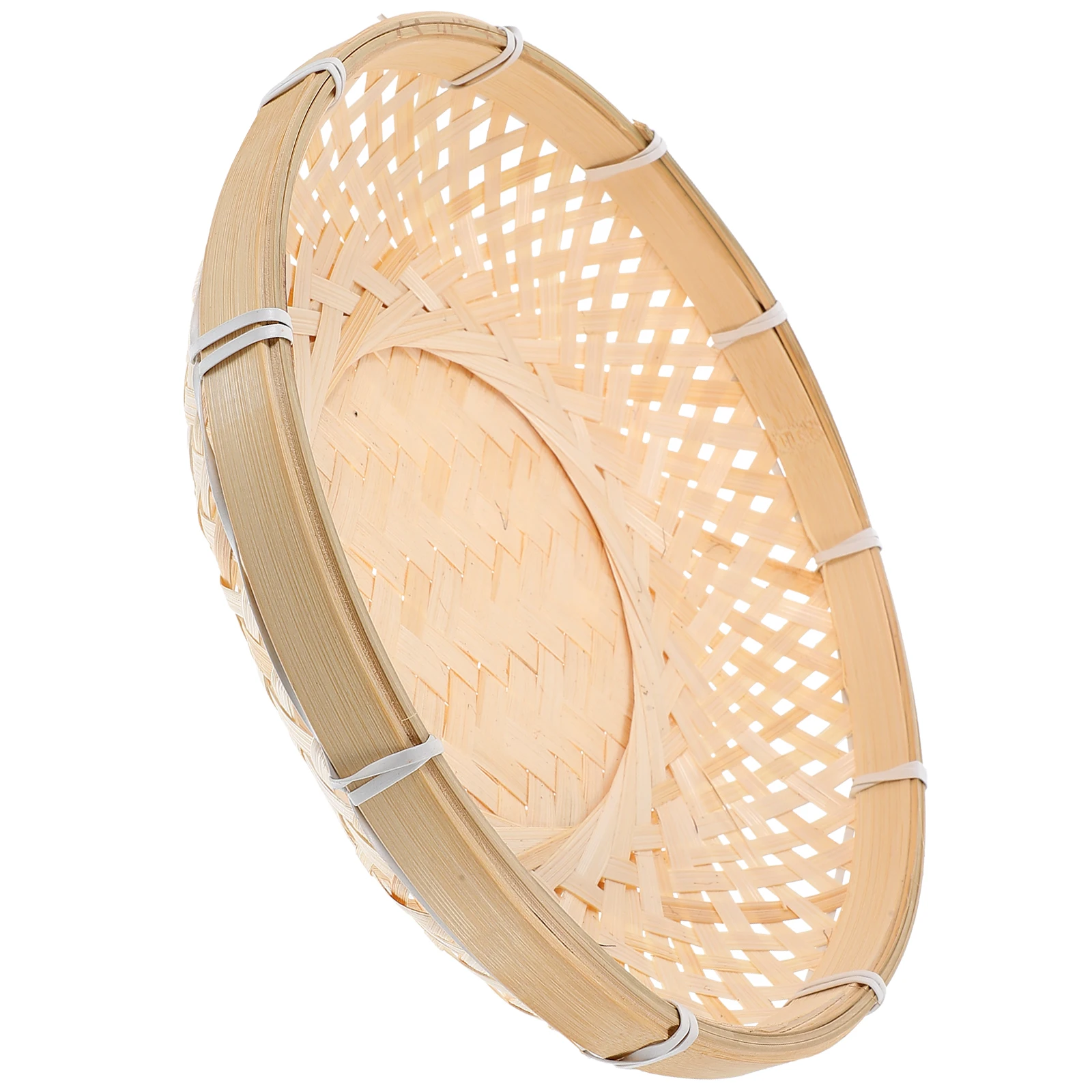 

Bamboo Woven Basket Large Size Food Storage Basket for Bread Fruits Snacks Multipurpose Home Organization Serving Tray