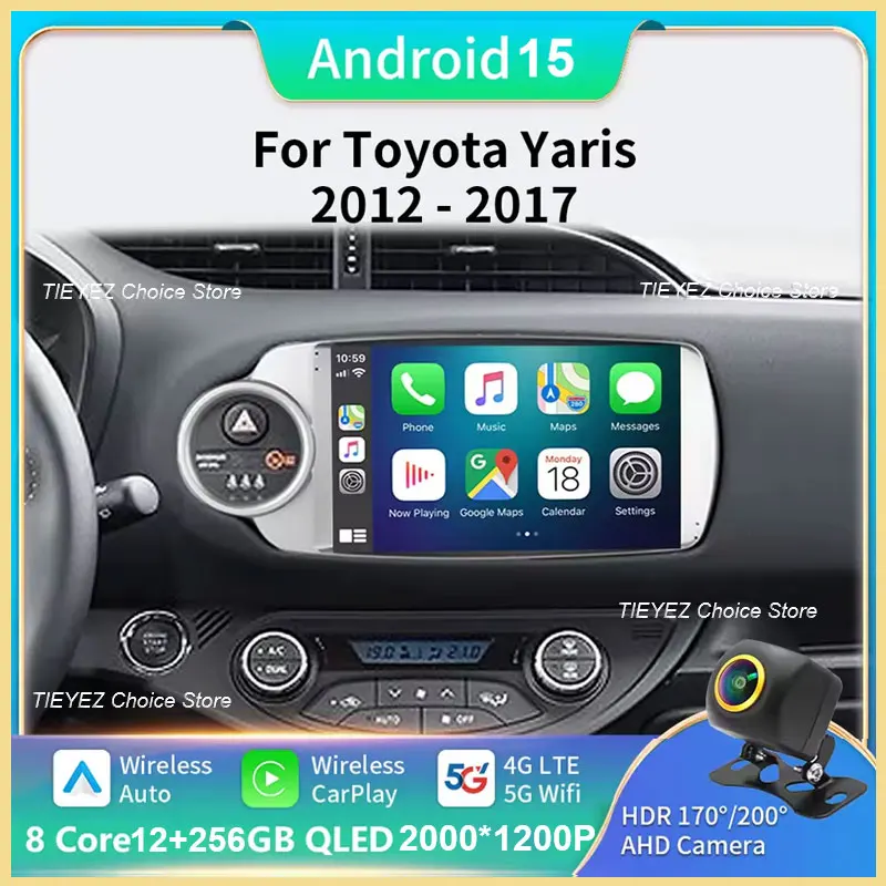 

Android 15 Car Radio Carplay For Toyota Yaris 2012 2013 2014 2015 2016 2017 GPS Navigation Multimedia Player Stereo WIFI No 2din