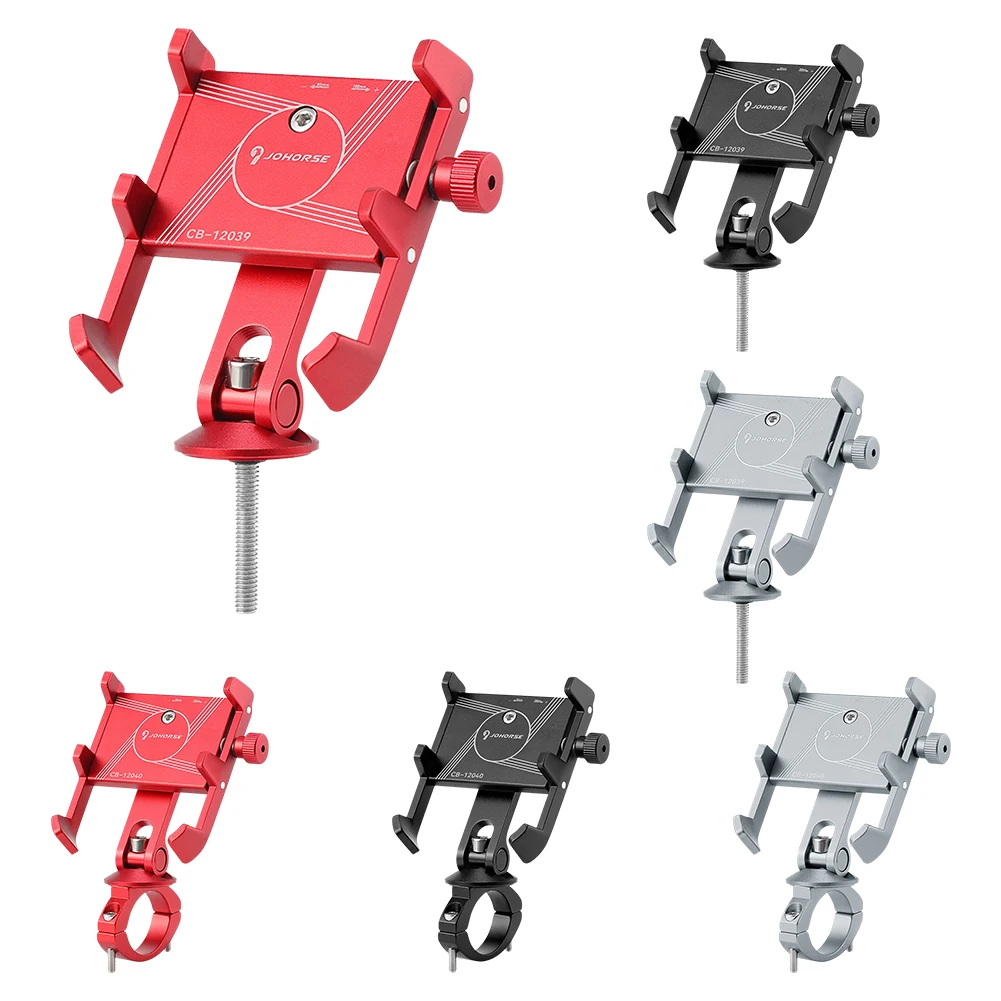 Aluminum Alloy Bicycle Cell Phone Holder Shockproof MTB Phone Stand with 6mm Screw Bike Handlebar Mount for Stem/Handlebar Mount