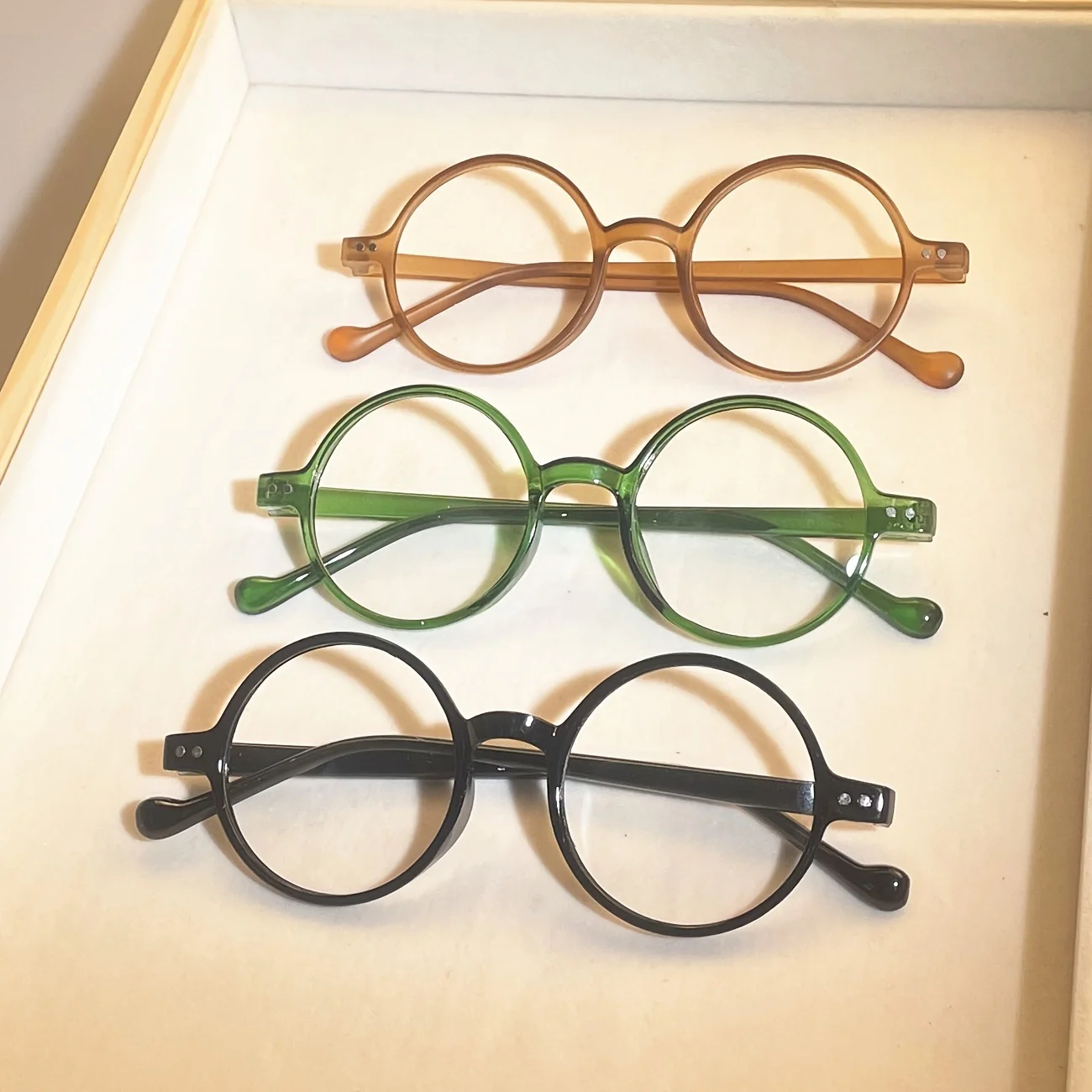 3 عبوات من نظارات القراءة المستديرة غير الطبية المضادة للضوء الأزرق - إطار PC لطيف كامل الحواف مع عدسات من البولي كربونات الشفافة #1