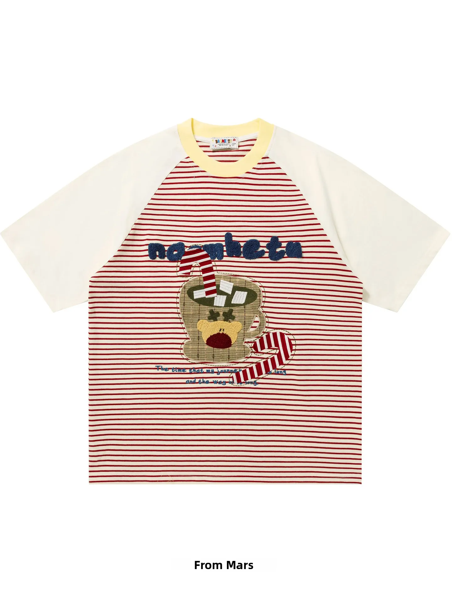 t-shirt-a-manches-courtes-a-motif-de-cerf-doux-et-mignon-en-coton-confortable-ideal-pour-l'ete-decontracte-avec-motif-raye-marque-chinoise