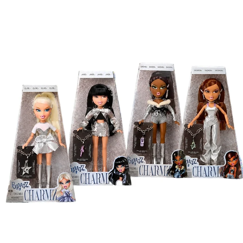 poupee-de-mode-mga-bratz-charmz-tenue-argentee-a-paillettes-figurine-d'action-de-collection-presentoir-de-bureau-cadeau-pour-les-collectionneurs-adultes