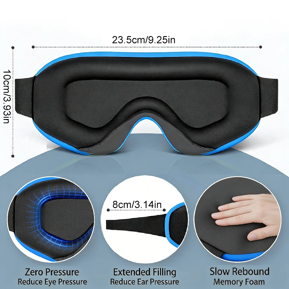 Soft Breathable 3D Sleep Mask,Adjustable Blackout Eye Cover for Men & Women,Light Blocking Night Eye Mask for Travel &Home Sleep