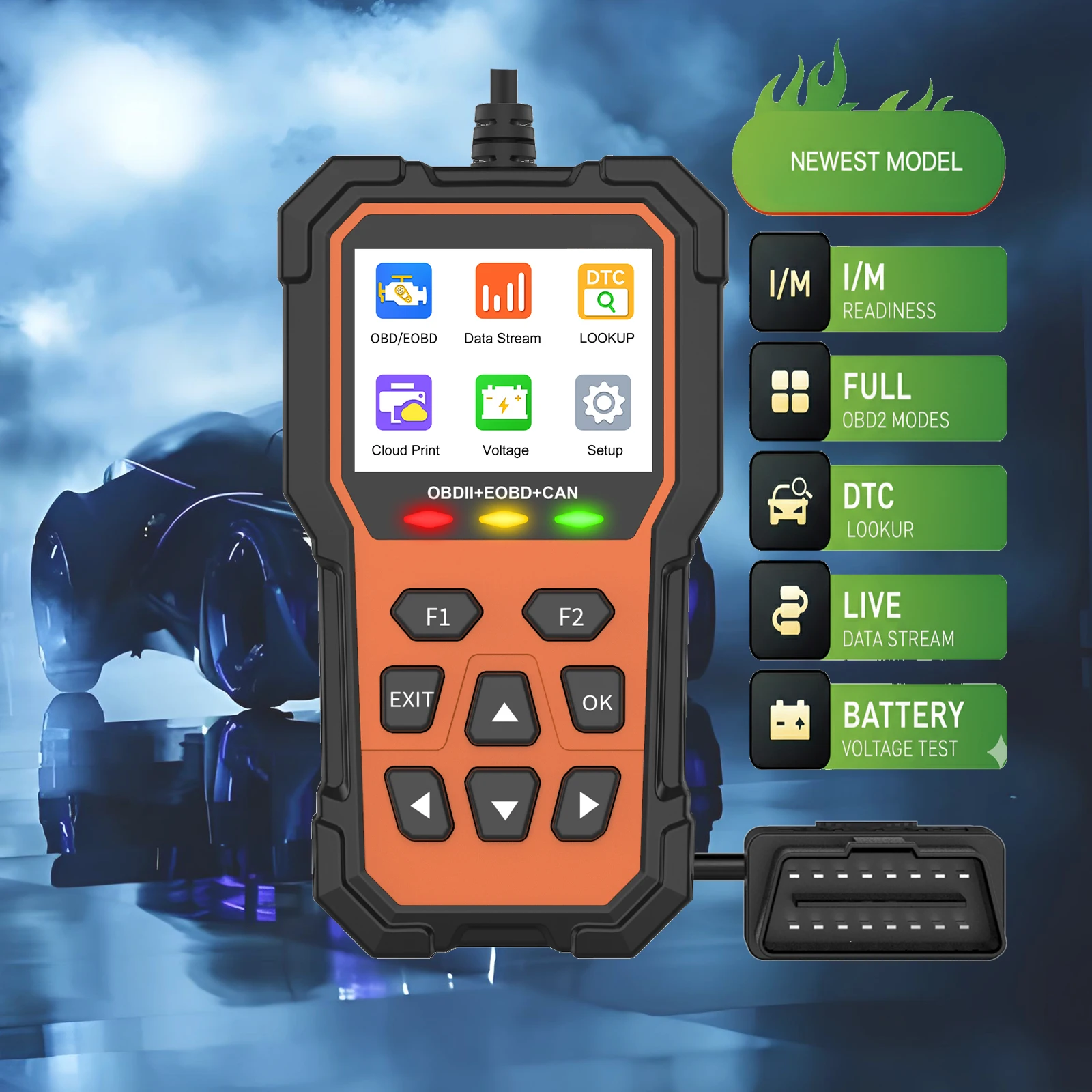 

Сканер OBD2 и считыватель кодов неисправностей - диагностический инструмент для чтения и удаления кодов неисправностей, считыватель индикаторов Check Engine для всех автомобилей с OBD2.