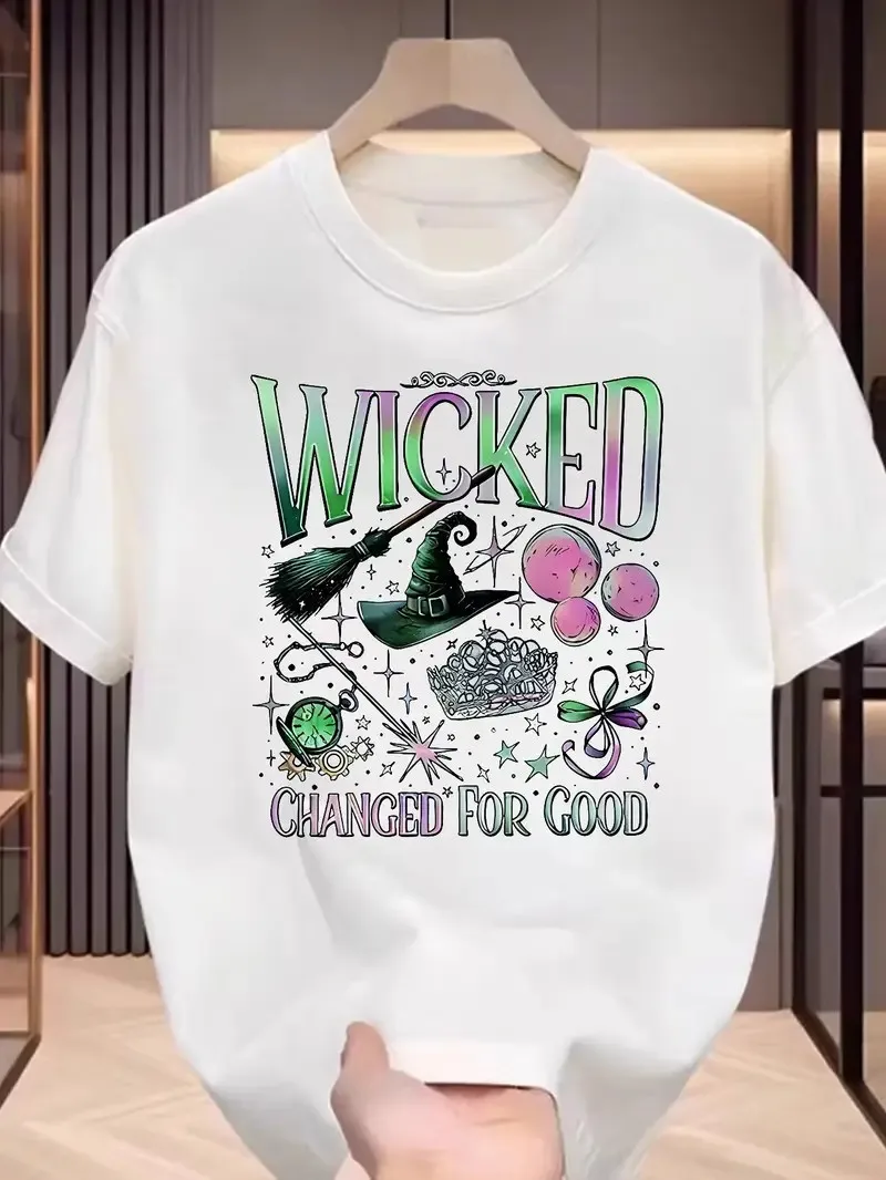 Wicked The Musical Geïnspireerd Print T-shirt Ronde Hals Korte Mouw Zomer Dameskleding Mode Mouwen T-shirts Student Tee