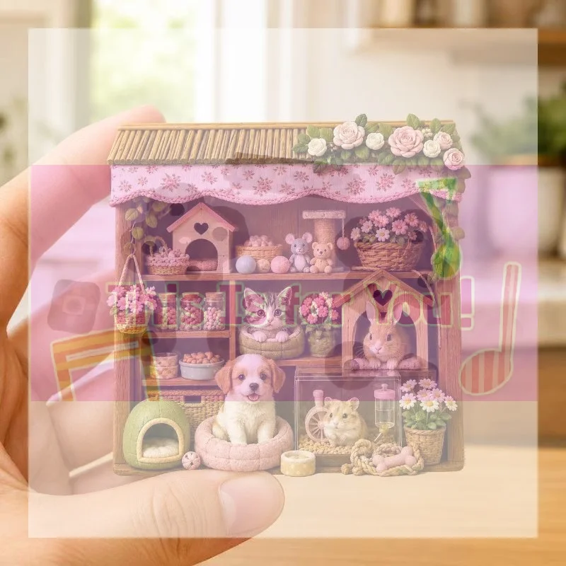 【MA】Pastoral Flower Shop Creative Resin Three-dimensional Relief Magnetic Refrigerator Magnet Refrigerator Decoration Small Gif