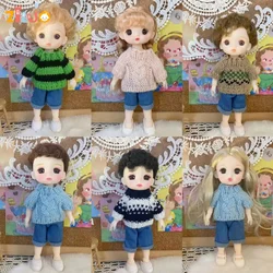 1/8 Fashion Dolls Striped Sweater 16cm BJD Doll Toys Dolls for Children Winter Sweater Cute Toys Dolls for Kids Birthday Gift