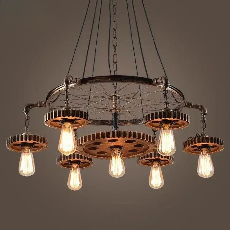 

American Retro Pendent Lamp Industrial Wind Living Room Restaurant Loft Clothing Store Cafe Bar Box Homestay Chandelier
