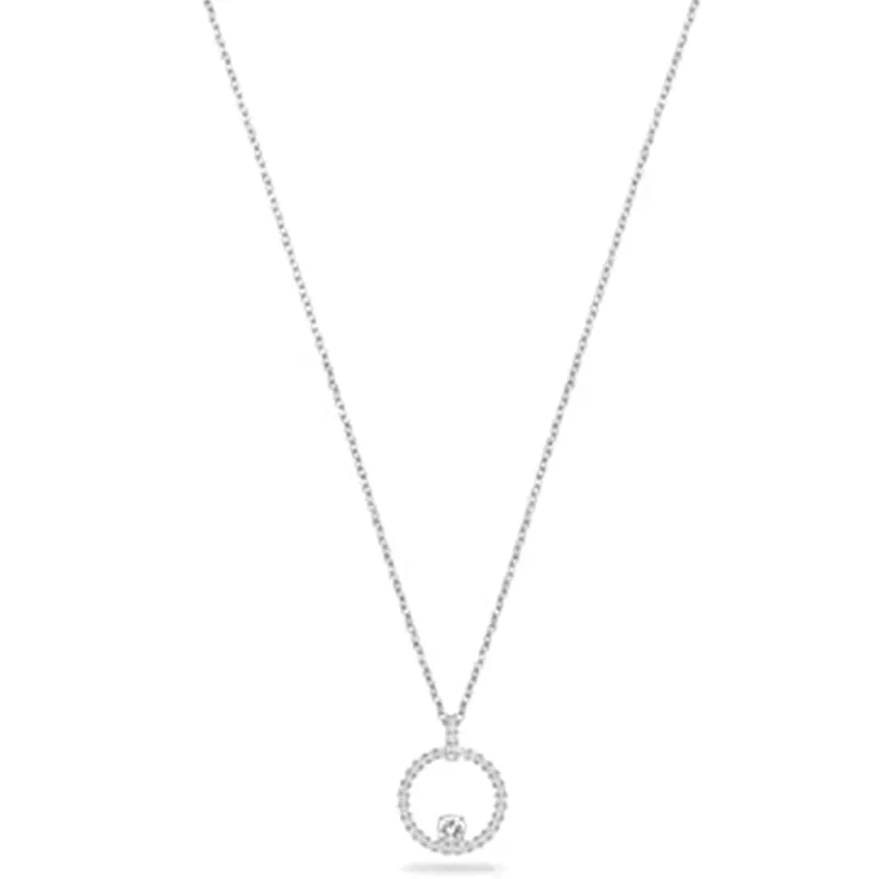 Huitan Modern Fashion Bridal Necklace Circle Shaped with Sparkling White Cubic Zirconia Exquisite Women Jewelry Drop Shipping