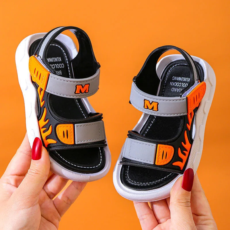 

Kids Shoes Baby Beach Shoe Flat Bottom Shoes Boys Sandals Big Soft Soled Children Outdoor Sandal Sneaker Slippers New Summer