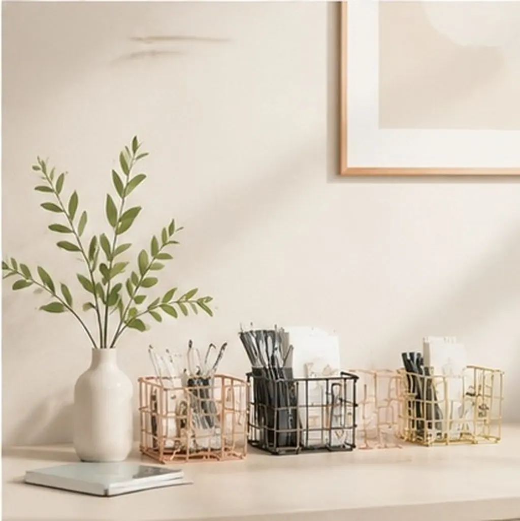 3Pcs Modern Mesh Desk Organizer Notepad Holder Large Capacity Notes Tray Space Saving Office Supplies Desk Accessories Memo