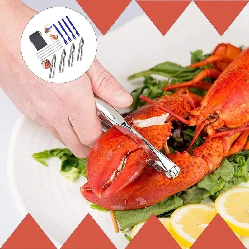 

Professional Seafood Tool Set for Easy Crabs Lobster and Shellfish Preparation Crackers with Ergonomic Comfort Handle Y5GB