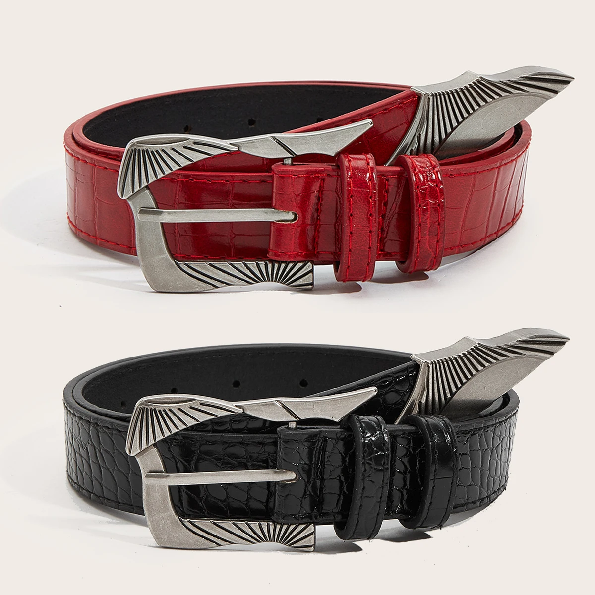 New Western Belts for Men Woman Classic Pin Buckle Belts Black Pu Leather Waistband Fashion Designer Belt with Jeans Pants Skirt