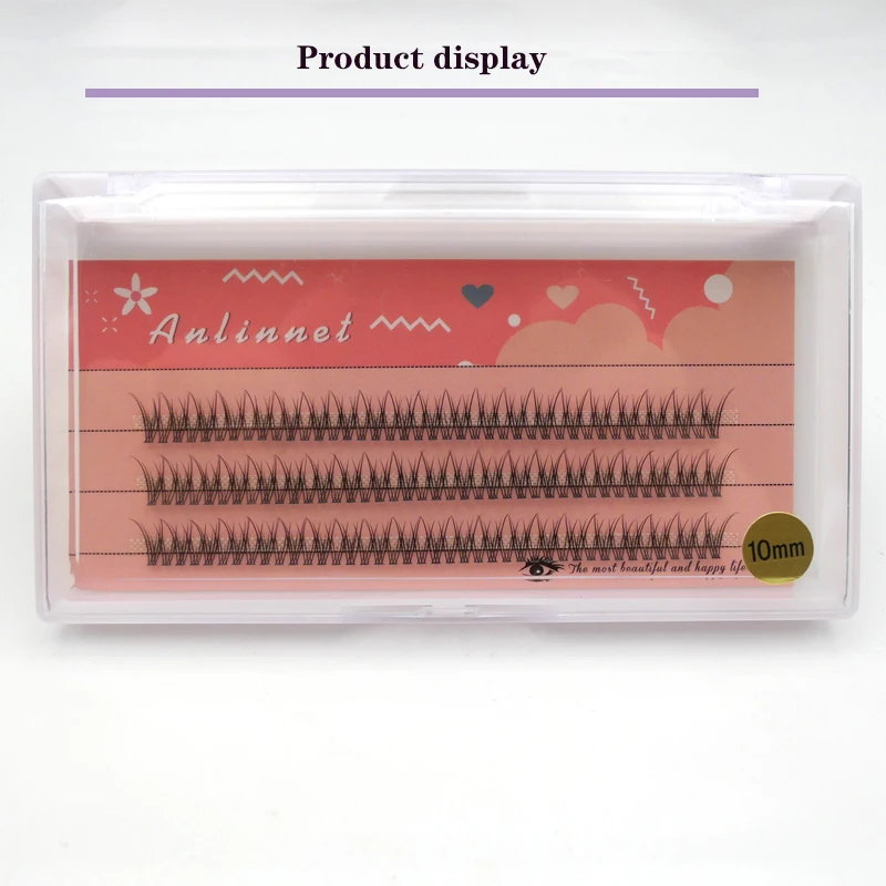 120 Clusters/box Fishtail Eyelashes Natural Slender Cross Simulation Thick Fish Tail Individual Lashes Extension  Soft Curly