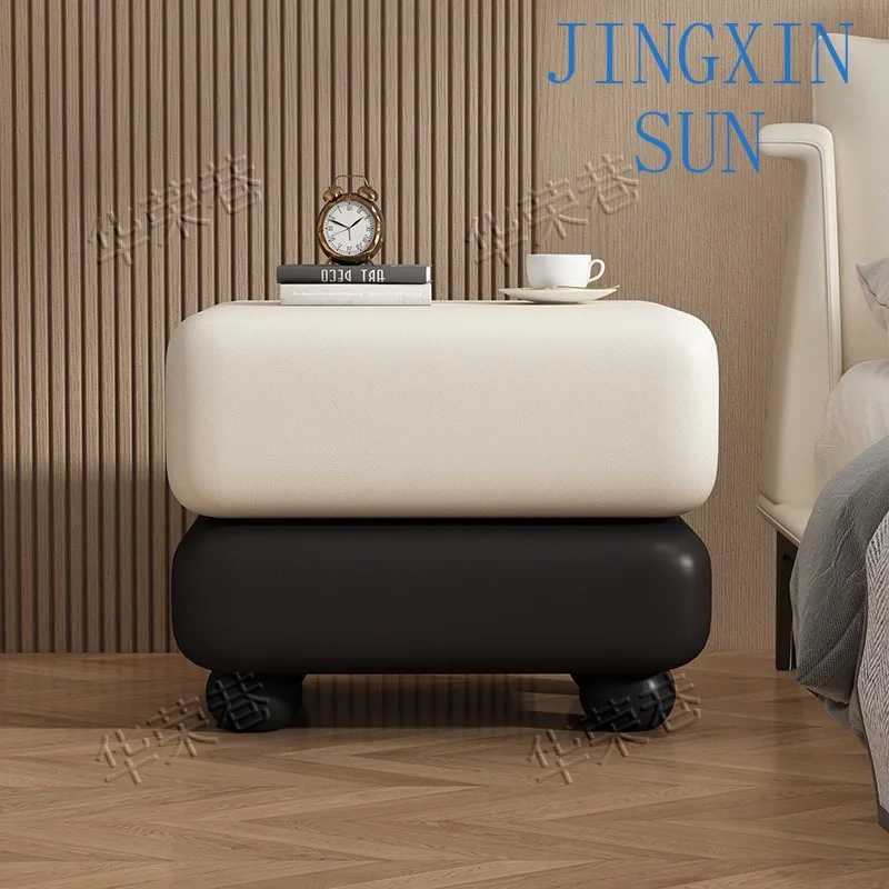 2025 new all-solid wood bedside table installation-free modern simple bedside cabinet Italian minimalist bedroom cabinet