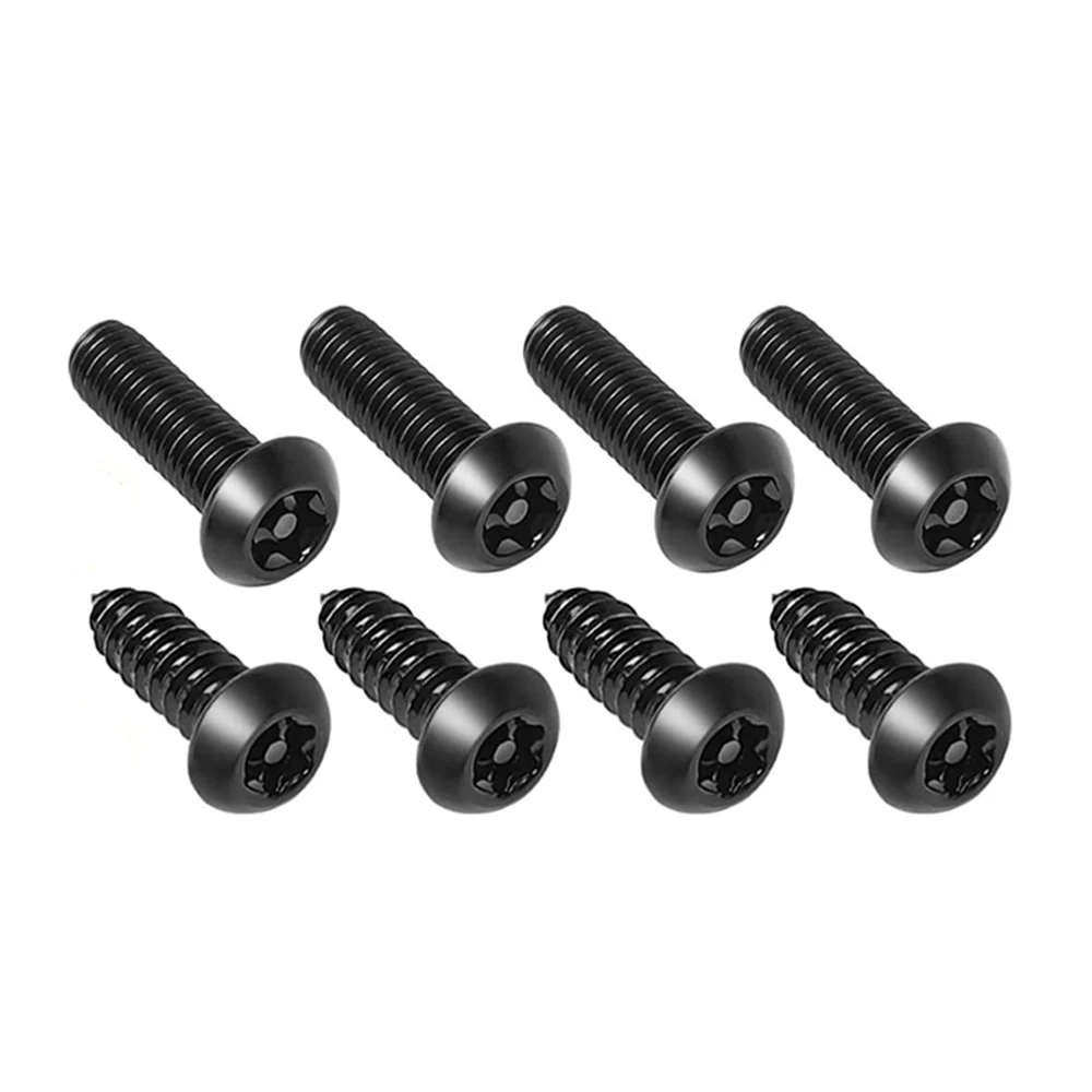 Anti-Theft License Plate Screws Kits Stainless Steel Plate Mounting Hardware for Car Tag Frame Tapping Screws Fit Front Bumper