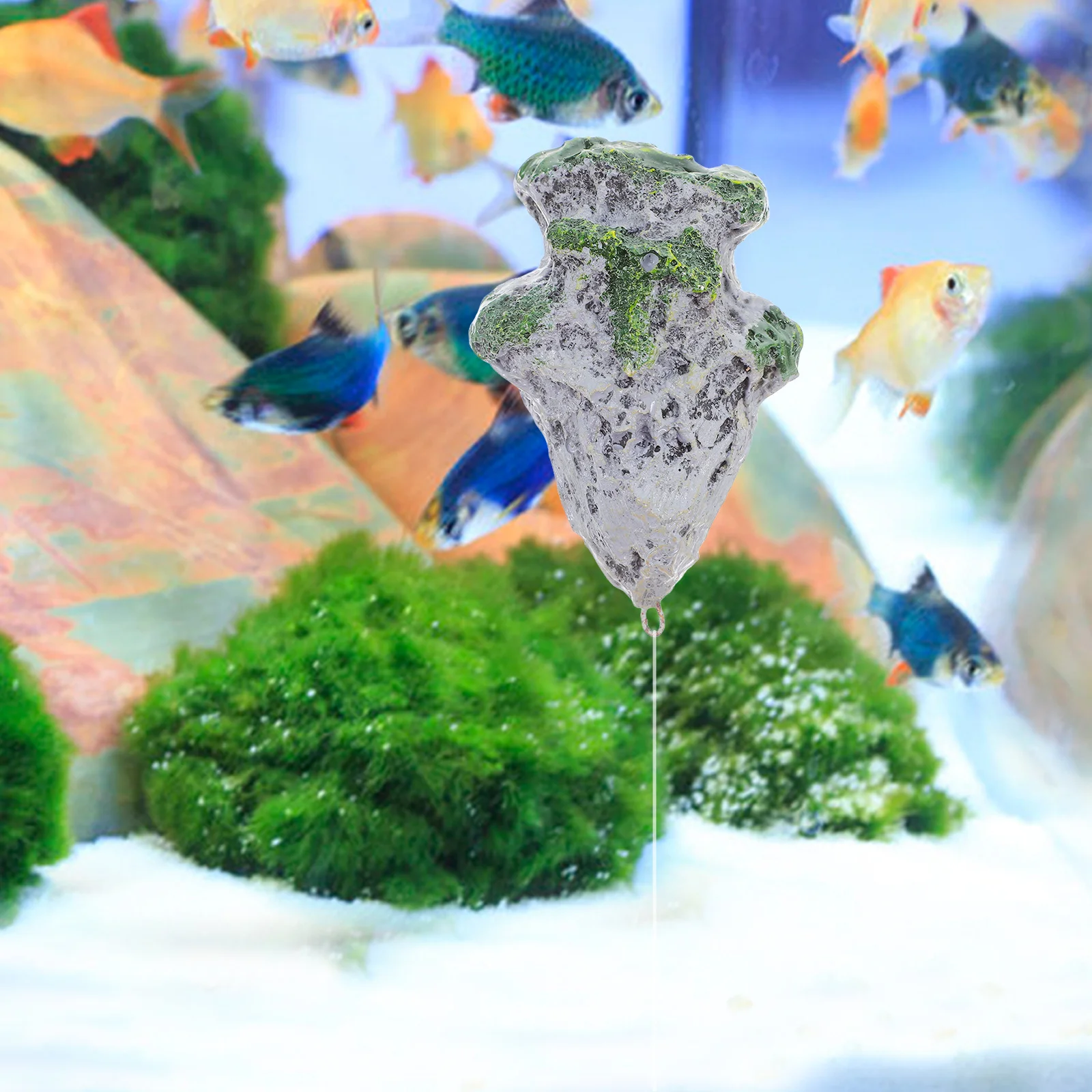 

Creative Aquarium Decor Floating Stone for Fish Tank Realistic Catching Centerpiece Wear Resistant Easy to Clean