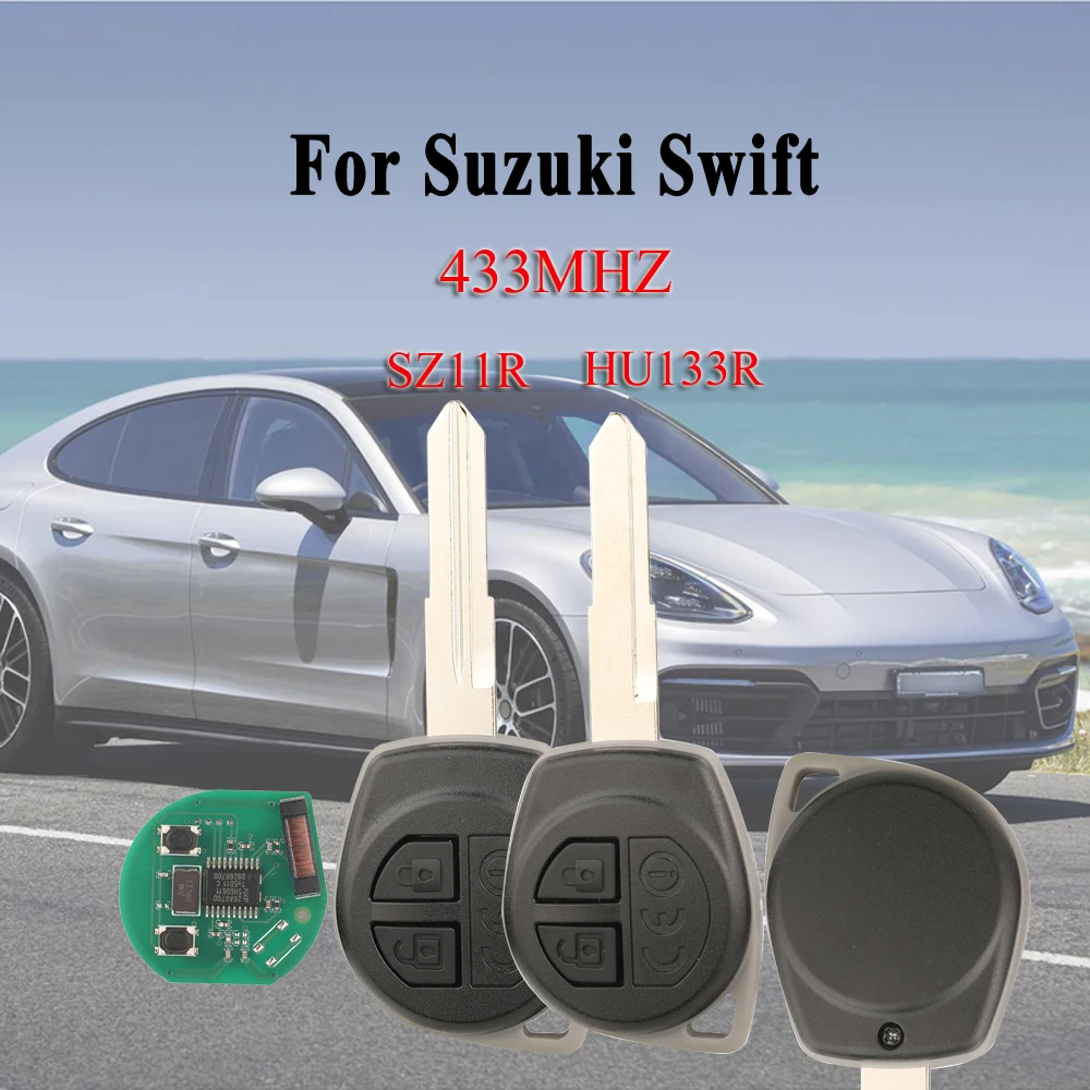 

Jingyuqin, 2 кнопки, прямой (прямой ручки), дистанционный ключ 433 МГц для suzuki ertiga 2013 swift 2011-2016, лезвие ключа SZ11R HU113R