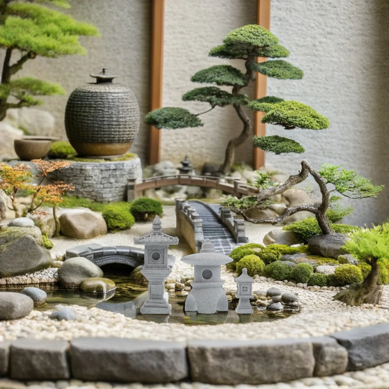 

3pcs Miniature Japanese Stone Pagoda Statues Garden Decor Micro Tower Asian Zen Landscape Ornament Fish Tank Pavilion Hiding