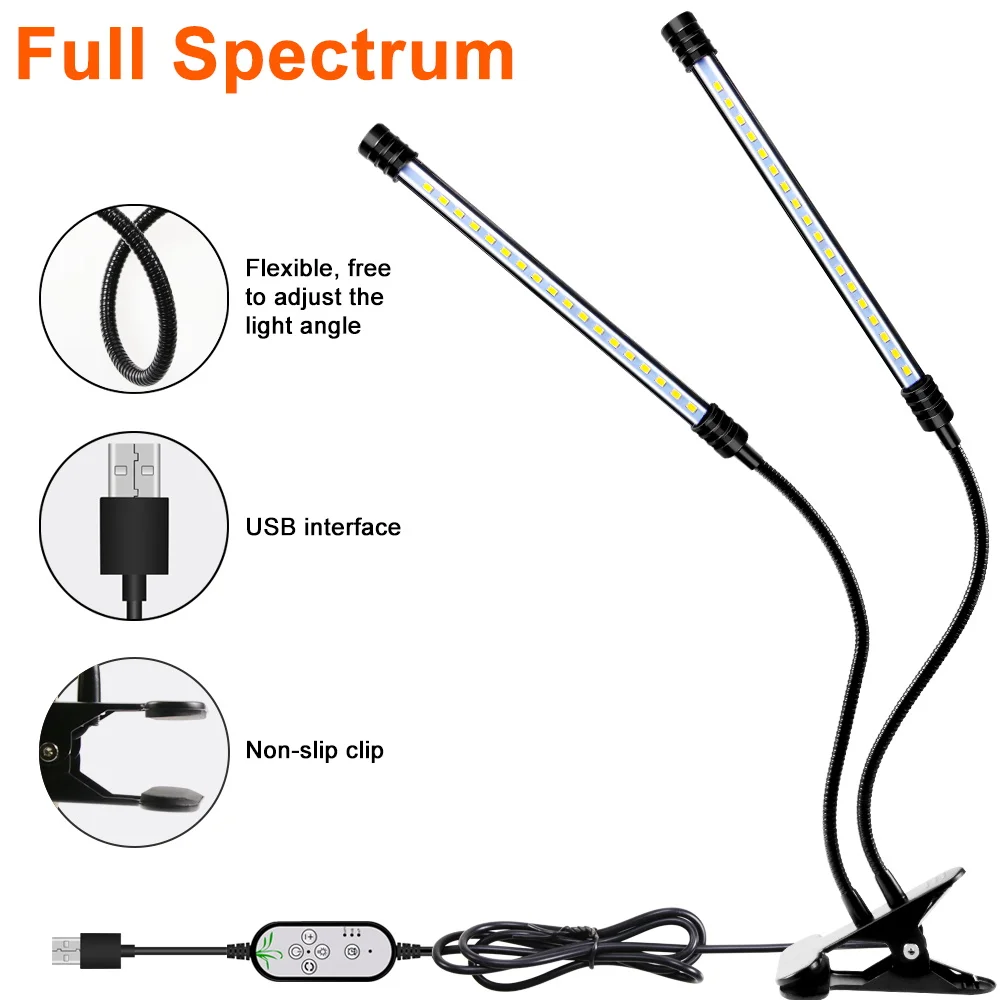 LED plný spektrum lampa hydroponické fytolampa pro rostlin USB rostliny dělat se lehký skleník fyto lampa pro sazenice kvést dělat se stan