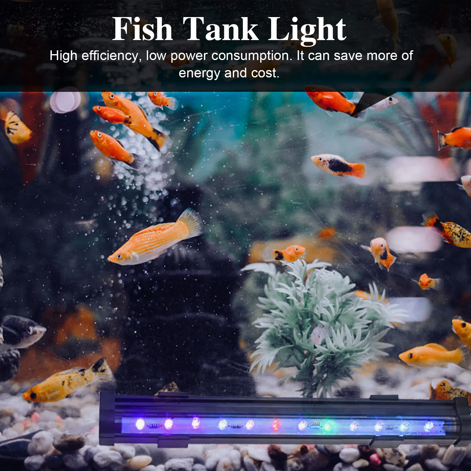 

Aquarium Color Changing Bubble Lamp LED Plant Growth Light Slow Flashing Long Life Fish Tank Light