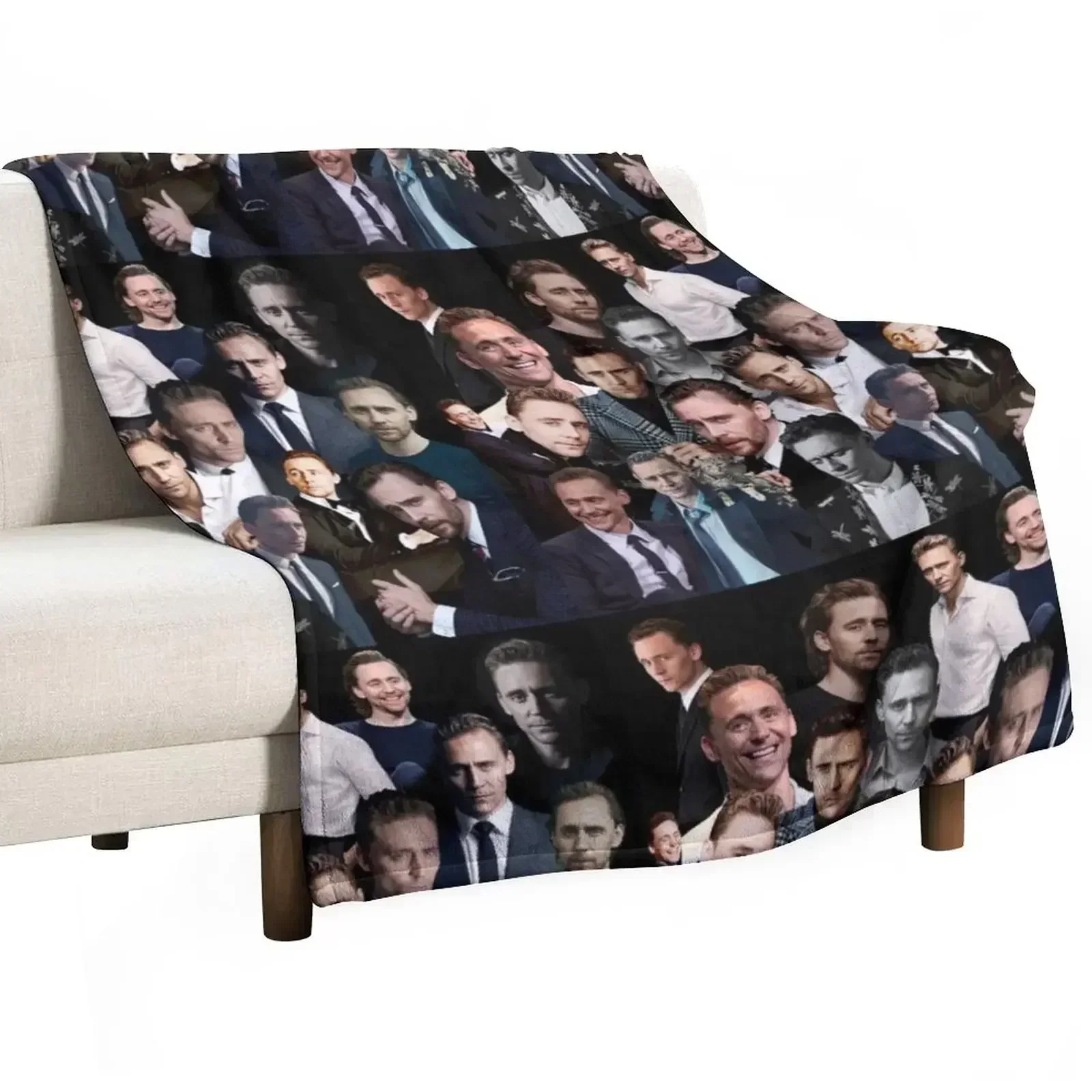 Tom Hiddleston Sexy Collage Throw Blanket cosplay anime Weighted Thermals For Travel wednesday Multi-Purpose Thin Blankets