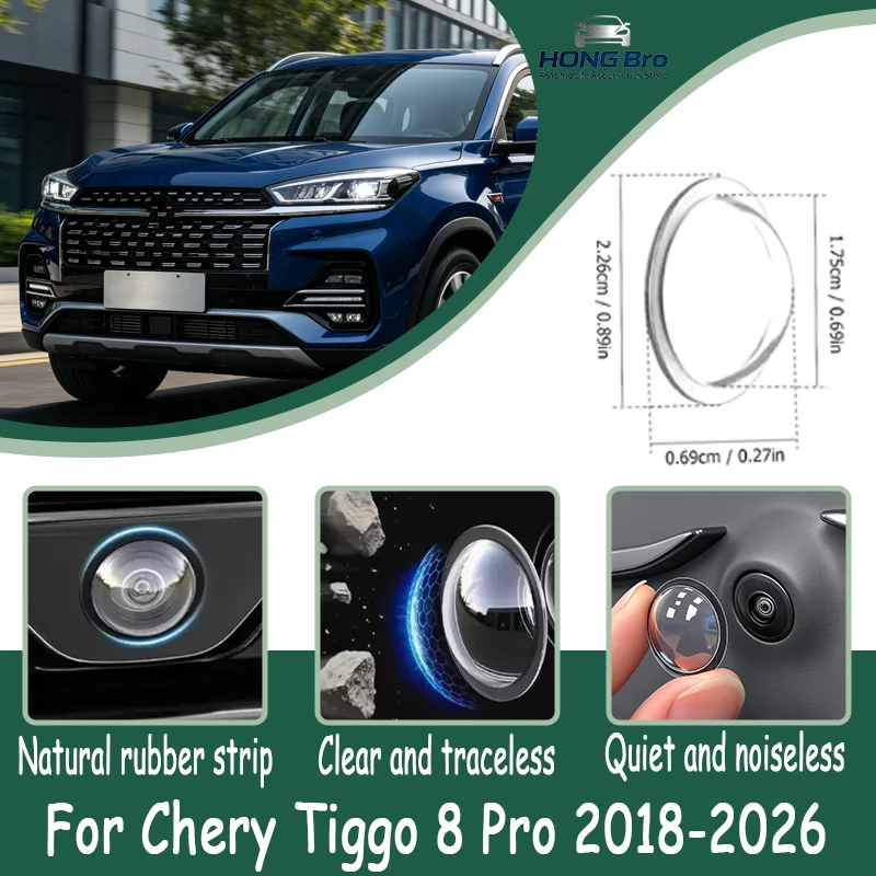 For Chery Tiggo 8 Pro 2018-2026 2Pcs 360 Reverse Camera Lens Protector, Anti-Scratch PC Clear Sticker, Waterproof Dustproof