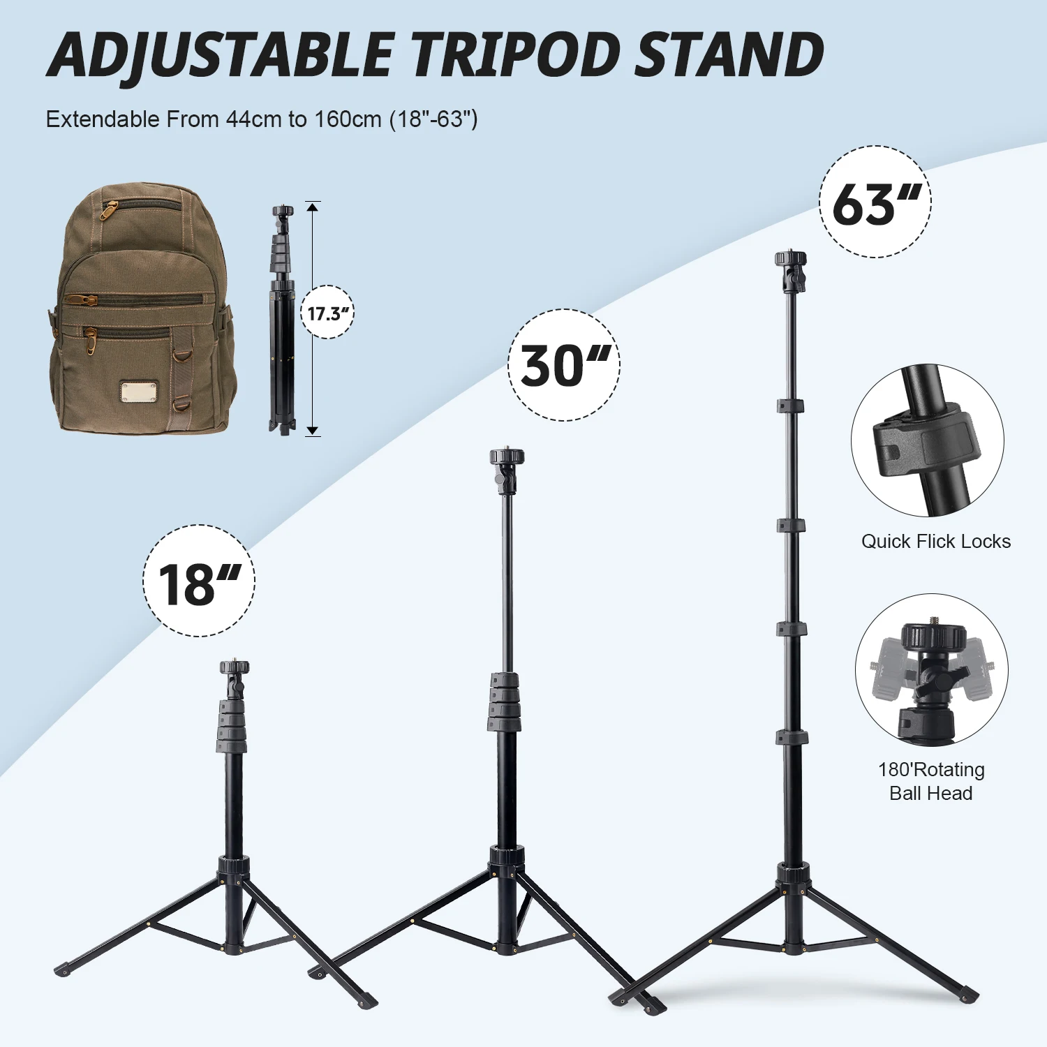 10 Inch Professional Full-Screen Round Light, 160cm Stand, 3 Color 10 Level Dimming, 180° Vertical Tilt, for Makeup, Fill Light