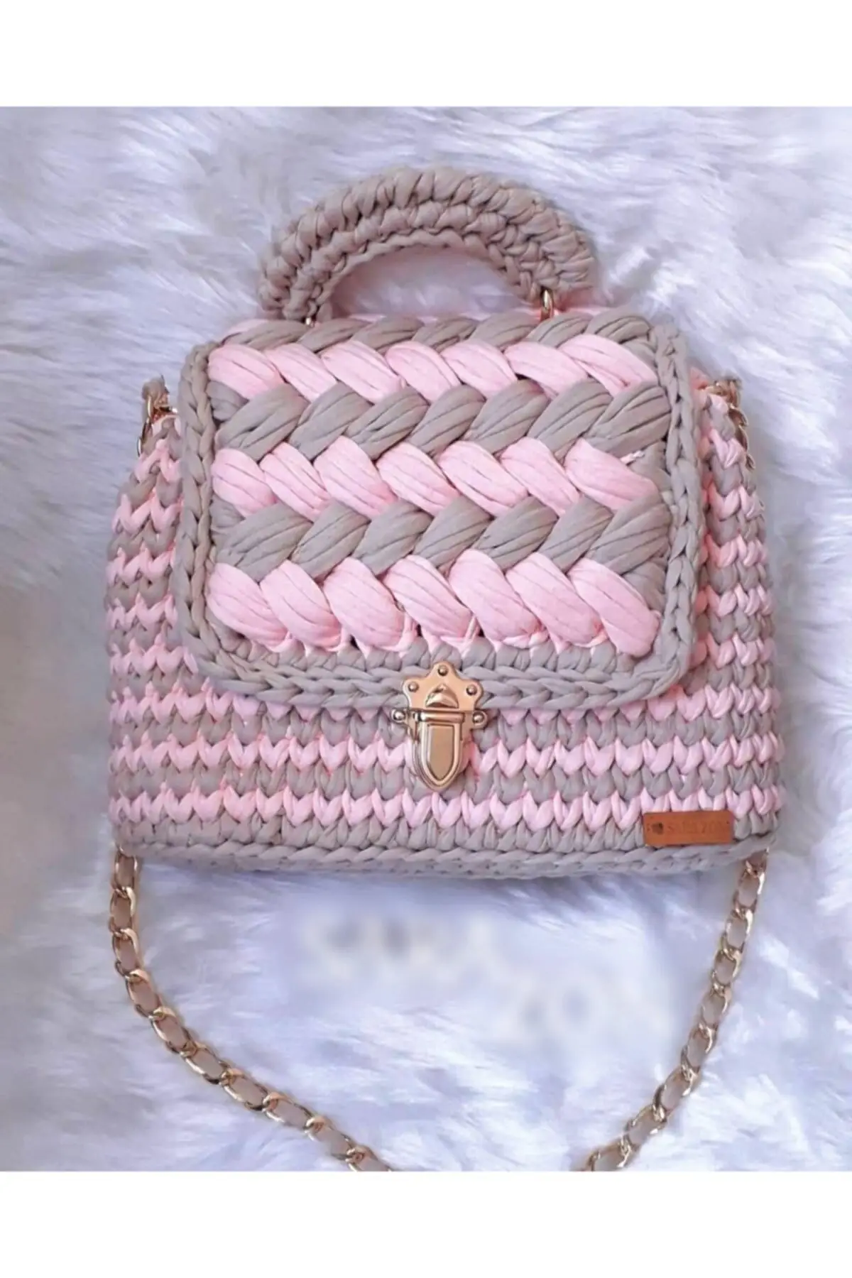 

Uras Combed Cotton Rope Handmade Double Color Weave Shoulder Bag Women bag Shoulder Bag Handmade